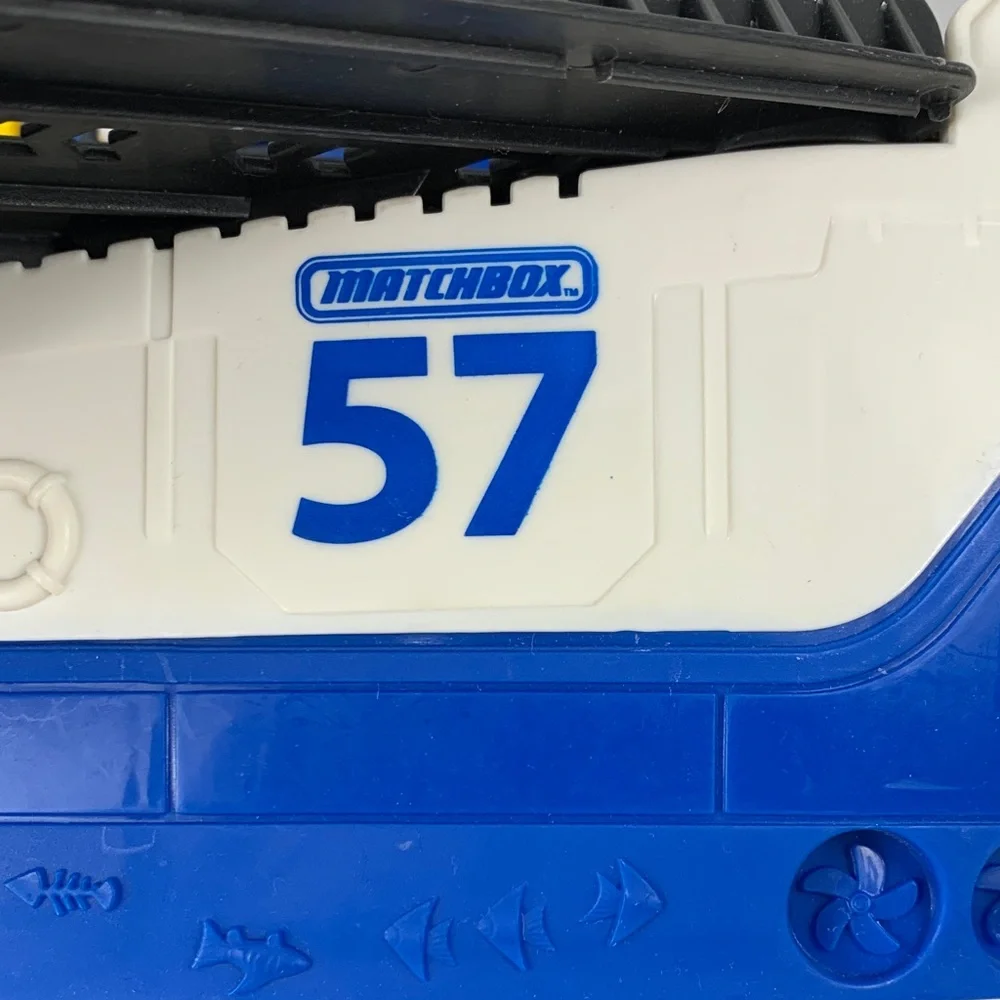 Toy Rescue Ship Vehicle - White, Blue & Yellow Kids Play Boat